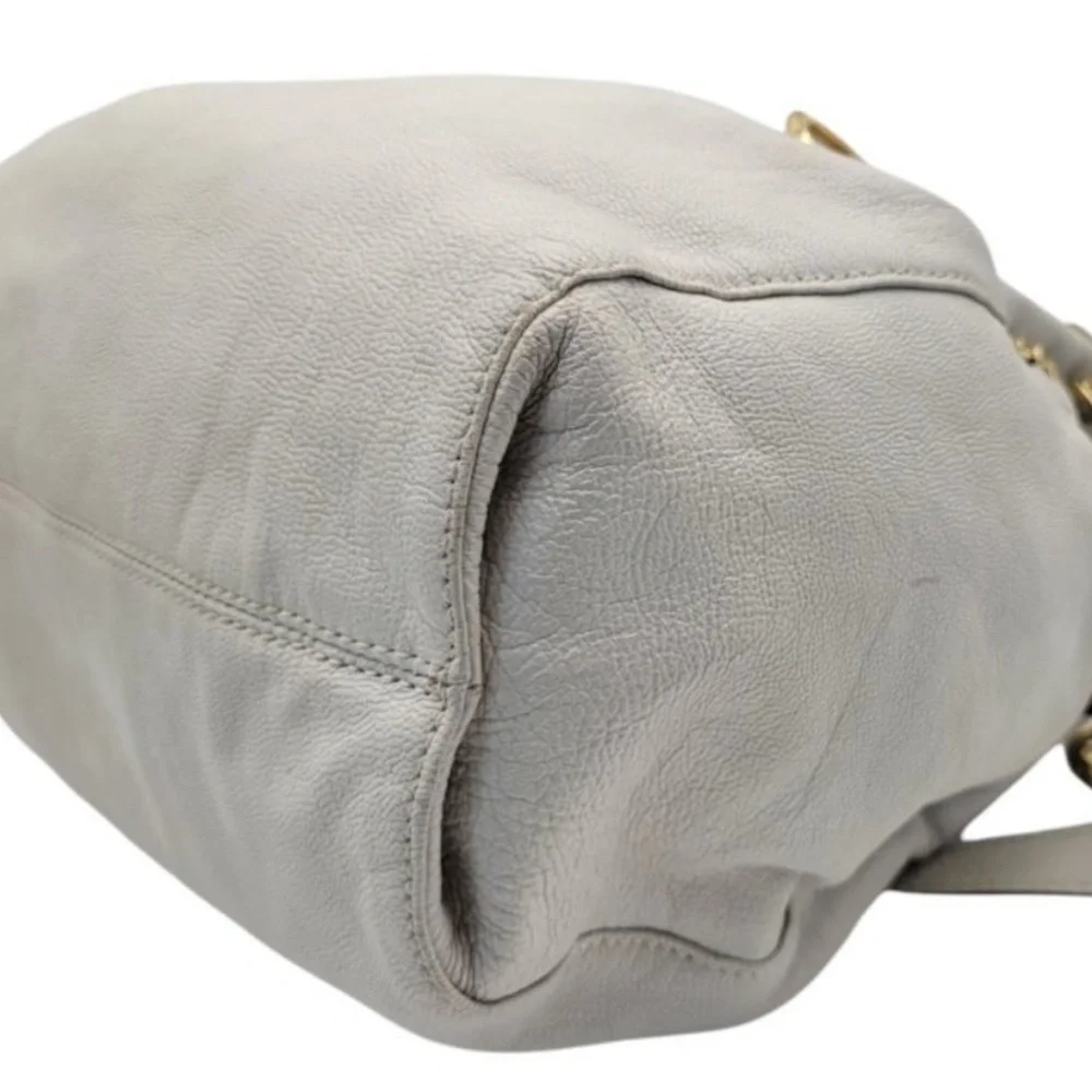 Michael Kors Cream Satchel with Gold Accents